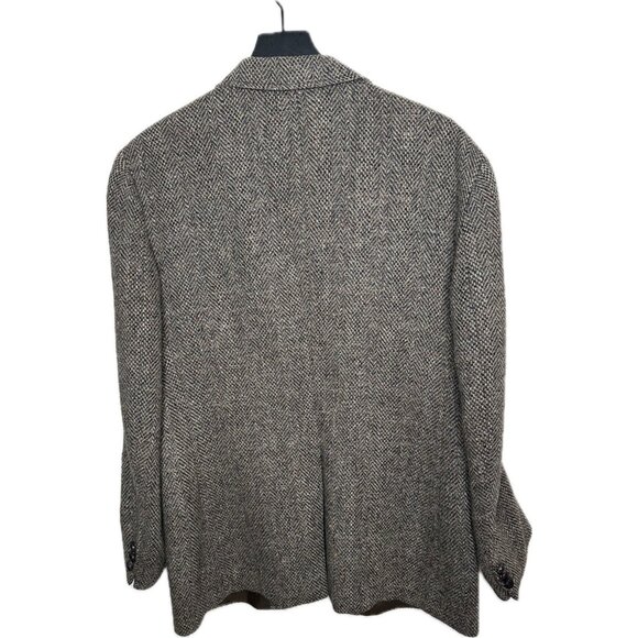 VINTAGE Levis Sport Coat Men 42R Brown Blazer Wool Herringbone Western USA - Picture 2 of 10